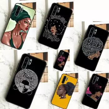 Красивый черный чехол для девочек в стиле афро для Huawei Nova 9 SE 10 5T 11i 8i 7i 3i Y61 Y91 Y60 Y70 Y90 P20 P40 Lite P30 Pro Huawei Nova 11i
