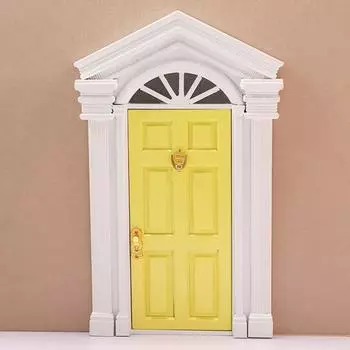 Красивый дизайн Steepletop, коллекционная легкая кукольная сцена своими руками, мебель для дома, ремесло, деревянная дверь, сувенир, подарок, кукольный домик розовый