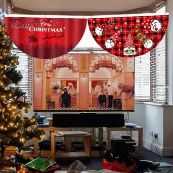 Красивый долговечный экологически чистый подвесной флаг с рождественским подвесным флагом для праздника