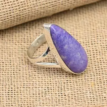 Красивый драгоценный камень чароит, ювелирные изделия ручной работы из стерлингового серебра 925 пробы для любви 4 фиолетовый