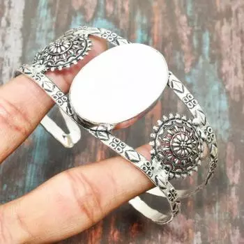 Красивый драгоценный камень сколецит, стерлинговое серебро 925 пробы, ювелирный браслет/манжета ручной работы, регулируемый Adjustable белый