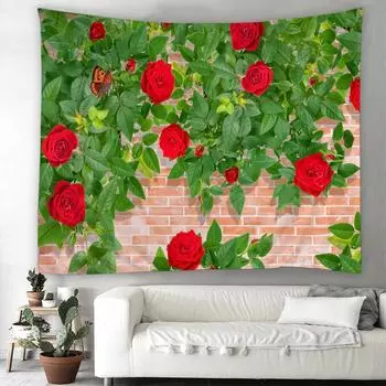 Красивый гобелен с цветком розы, настенный тканевый гобелен, ковер, художественное украшение для общежития, украшение для дома, гостиной, спальни 100X75CM