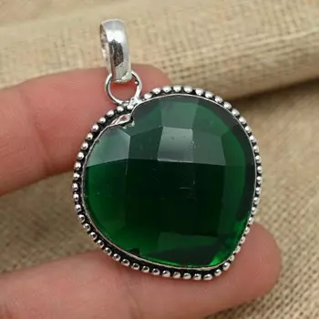 Красивый хром-диопсид драгоценный камень стерлингового серебра 925 пробы ювелирные изделия ручной работы кулон женский подарок 1.57 зелёный