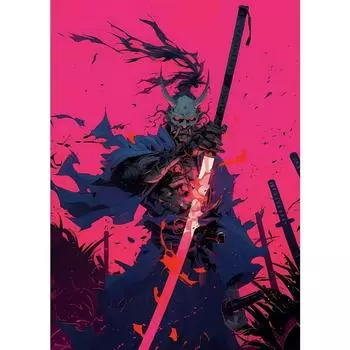 Красивый и загадочный японский самурай аниме персонаж арт постер печать на холсте гостиная спальня украшение дома живопись 21cm30cm NoFrame