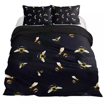 Красивый комплект постельного белья Bumblebee Bee из 3 предметов, легкая микрофибра, 1 пододеяльник, 2 наволочки, удобный, дышащий, мягкий, прочный 218x177cm 86x70in