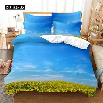 Красивый комплект постельного белья с цветочным принтом, комплект пододеяльников, комплект постельного белья с 3D-печатью, комплект постельного белья размера «queen size», модный дизайн EU single(135x200cm)