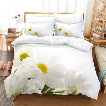 Красивый комплект постельного белья с цветочным принтом, комплект пододеяльников, комплект постельного белья с 3D-печатью, комплект постельного белья размера «queen size», модный дизайн US Queen(228x228cm)
