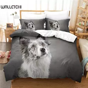 Красивый комплект постельного белья с изображением щенка, комплект пододеяльников, 3D постельное белье с цифровой печатью, комплект постельного белья размера «queen size», модный дизайн EU single(135x200cm)