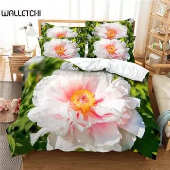 Красивый комплект постельного белья с цветочным принтом, комплект пододеяльников, комплект постельного белья с 3D-печатью, комплект постельного белья размера «queen size», модный дизайн EU single(135x200cm)