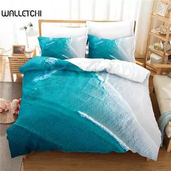 Красивый комплект постельного белья с изображением океана, комплект пододеяльников, комплект постельного белья с 3D-печатью, комплект постельного белья размера «queen size», модный дизайн EU single(135x200cm)
