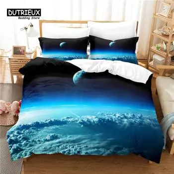 Красивый комплект постельного белья с принтом звезд, комплект из 3 пододеяльников, мягкий, удобный, дышащий пододеяльник, для декора спальни и гостевой комнаты EU single(135x200cm)