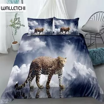 Красивый комплект постельного белья с леопардовым принтом, модный комплект постельного белья, мягкий, удобный, дышащий, для декора спальни и гостевой комнаты EU single(135x200cm)