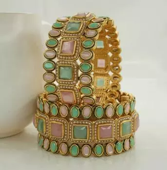 Красивый красивый дизайн в античном стиле, позолоченный медный браслет (1544) 2.4 золотой