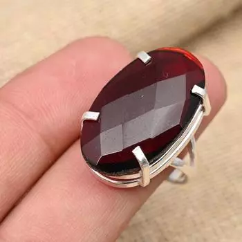 Красивый красный гранат драгоценный камень стерлингового серебра 925 пробы ювелирные изделия ручной работы подарок для женщин 4 красный
