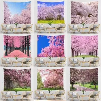 Красивый красный настенный гобелен с принтом большого дерева вишневый цвет хиппи настенный гобелен в стиле бохо настенный гобелен Мандала настенный художественный декор гобелен 100x75cm