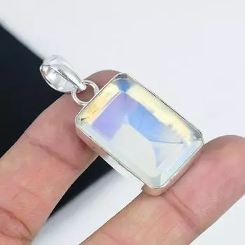 Красивый кулон с молочным опалом, серебро 925 пробы — дизайн ручной работы, повседневные украшения, уникальный кулон с молочным опалом, подарки на День матери 2.36 белый