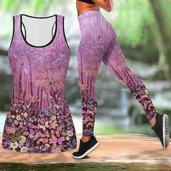 Красивый лесной принт йога костюм для женщин модные леггинсы для тренировок фитнес спортивные повседневные штаны для йоги XS синий