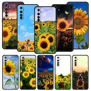 Красивый летний чехол для телефона с цветком подсолнуха для Realme 12 11 10 9 8 5G 7 6 GT5 GT3 GT2 Pro Plus C21 C25 C35 GT Neo 2 3 3T 5 Realme 9 Pro