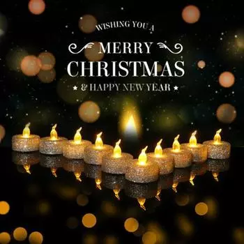 Красивый маленький чайный восковой светильник без нагрева, электронная ночная подсветка золотистый