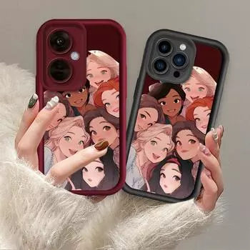 Красивый модный чехол с принтом принцессы, гибкий мягкий силиконовый чехол TPU, полная задняя крышка для iPhone Samsung iPhone 5 чёрный