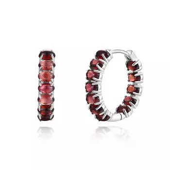 Красивый модный дизайн, серебряные серьги из натурального красного граната, великолепный благородный подарок на день рождения и годовщину леди, родившейся в январе L красный