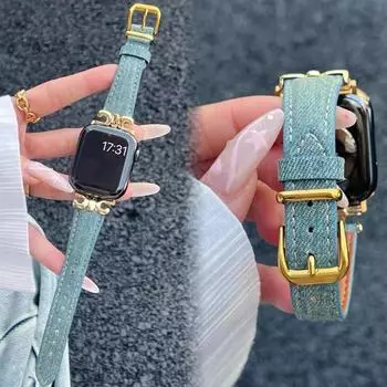 Красивый модный стильный милый девчачий элегантный тонкий тканевый кожаный ремешок совместим с Apple Watch для женщин спортивный тонкий 38 мм 4 38&40&41mm