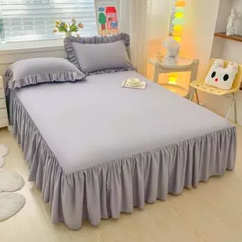 Красивый мягкий комплект постельного белья из 3 предметов с оборками = 1 покрывало + 2 наволочки - юбка для полного покрытия - высота 17 дюймов Twin 100x200x43cm