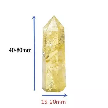 Красивый натуральный кристалл уникальный желтый драгоценный камень настольное украшение желтый кварц палочка офис S