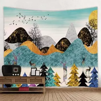 Красивый пейзаж гобелен 3D лесной водопад пейзаж настенный домашний фон тканевый декор садовый плакат для снаружи 95x73cm