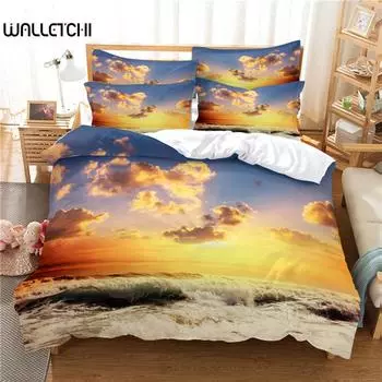 Красивый пейзаж Комплект постельного белья Пододеяльник Комплект постельного белья 3D Цифровая печать Комплекты постельного белья размера Queen Fashion Designs EU single(135x200cm)