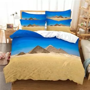 Красивый пейзаж Комплект постельного белья Пододеяльник Комплект постельного белья 3D Цифровая печать Постельное белье Размер Queen Комплект постельного белья Модный дизайн EU single(135x200cm)&set