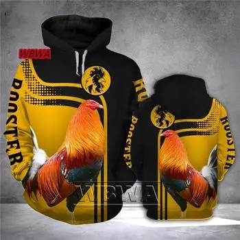 Красивый петух 3D сплошной принт унисекс люкс толстовка мужская толстовка пуловер Harajuku повседневная куртка спортивный костюм S