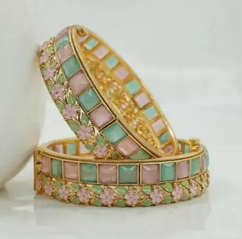 Красивый позолоченный браслет для женщин 2.4 золотой