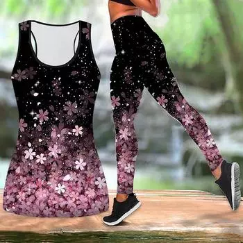 Красивый принт сакуры, йога-костюм для женщин, модные леггинсы для тренировок, фитнес-спорт, повседневные штаны для йоги XS синий