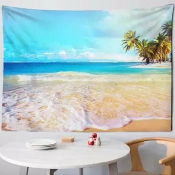 Красивый природный лес с принтом большой настенный гобелен с видом на море хиппи настенный богемный настенный гобелен Мандала Настенный декор 100x75cm