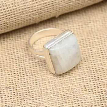 Красивый Радужный Лунный Камень Драгоценный Камень Ручной Работы Ювелирные Изделия Из Серебра 925 пробы 4 белый