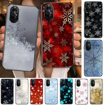 Красивый рождественский прозрачный чехол для телефона со снежинками для Huawei Honor 20 10 9 8A 7 5T X Pro Lite 5G черный чехол Etui Hoesjes C Honor 20lite