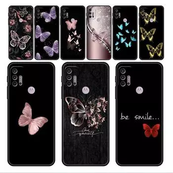 Красивый розовый чехол-бабочка для Motorola G30 G60 G22 G9 Play G82 G52 G8 G9 G50 One Fusion Edge 20 черный мягкий чехол для телефона Moto G60S