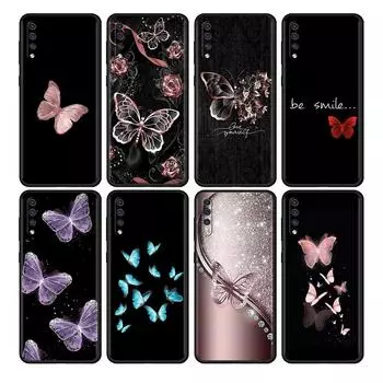 Красивый розовый чехол с бабочкой для Samsung Galaxy A50 A70 M52 A30 A20s A20e A10 A40 A10s M51 M31 M30s M13 5G, черный чехол для телефона Samsung A60