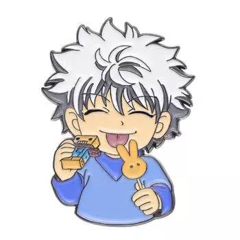 Красивый седовласый мальчик, эмалированная брошь, художественный значок, ювелирные украшения, аксессуары 1pc