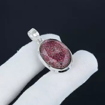 Красивый серебряный кулон с драгоценным камнем Red Shine Opal из стерлингового серебра 925 пробы - дизайн груши ручной работы, повседневное украшение в подарок на день рождения 1.77 красный