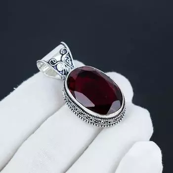 Красивый серебряный кулон с драгоценным камнем танзанит из стерлингового серебра 925 пробы - дизайн груши ручной работы, повседневная одежда, подарок в виде ваты 1.77 красный