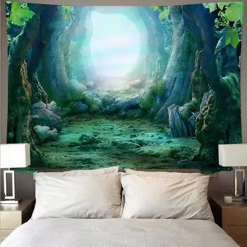 Красивый закат, гигантские волны, пляж, синий гобелен с морской дамбой, тканевый коврик, фон, стена, украшение для дома, гобелен 100x75cm