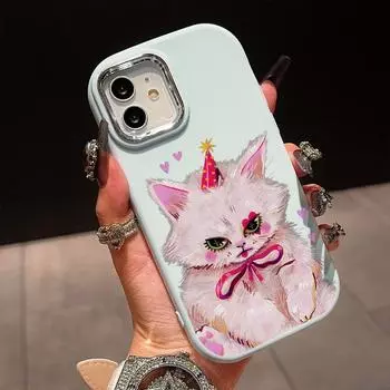 Красивый жидкий силиконовый чехол с рисунком кошки для Samsung Galaxy S24 S23 S20 FE Plus Ultra Note 20 10 A51 A52 A54 A73 противоударный мягкий чехол Samsung A32 белый