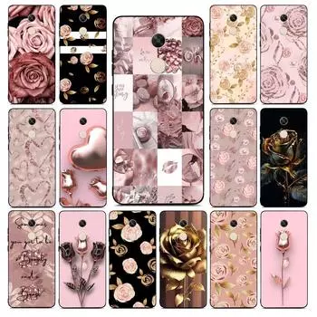 Красивый золотой чехол для телефона Rose для Redmi Note 4 X 5 A 6 7 8 Pro T 9 Pro 9S 10 Pro 11 Pro 11S 11Epro PocoM3pro Redmi Note 6pro