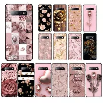 Красивый золотой чехол для телефона с розой для Samsung S 9 10 20 21 22 23 30 23plus lite Ultra FE S10lite Fundas Samsung S23 Plus 5G