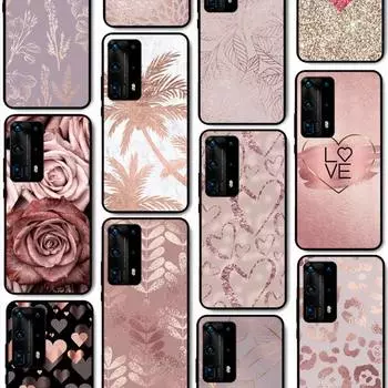 Красивый золотой чехол Rose для телефона Huawei P50 P40 E P30 P20 Pro P10 Lite P Smart Y6 Nova3E Honor10 Cover Huawei P10