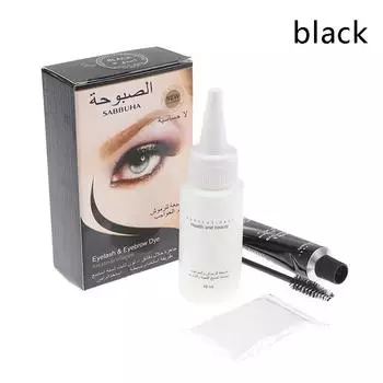 Краска для бровей хной, гель-тинт для ресниц, коричневый, черный оттенок, кремовый набор, Easy Dye чёрный