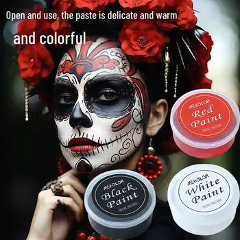 Краска для кузова MEKOLOR: 35 г масляного пигмента для лица для клоунского, оперного и фестивального макияжа English белый