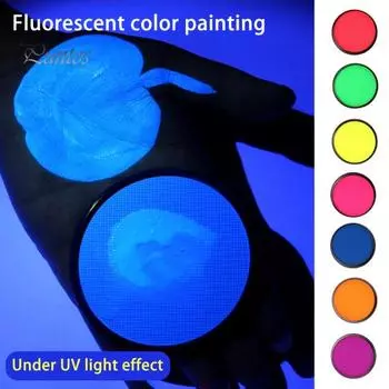 Краска для лица и тела, 30 г, флуоресцентная краска на водной основе, безопасная краска для лица, макияж, принадлежности для рождественских вечеринок жёлтый